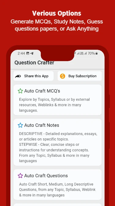 Question Crafter– AI Study App screenshot